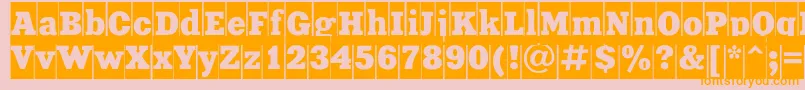 Xeniacameoc-Schriftart – Orangefarbene Schriften auf rosa Hintergrund