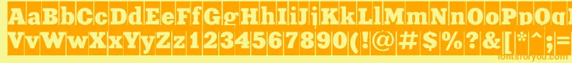 Xeniacameoc Font – Orange Fonts on Yellow Background