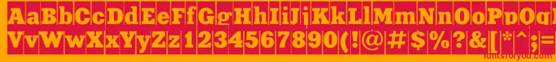 Xeniacameoc Font – Red Fonts on Orange Background