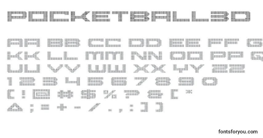 Шрифт Pocketball3D – алфавит, цифры, специальные символы