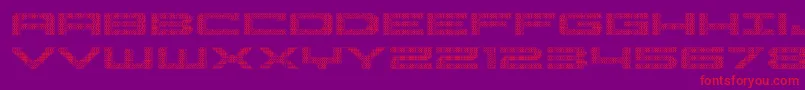 Pocketball3D-fontti – punaiset fontit violetilla taustalla