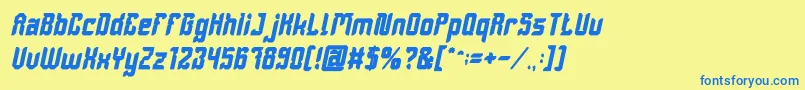 DayakShieldBoldItalic Font – Blue Fonts on Yellow Background