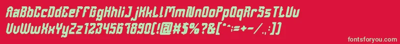 DayakShieldBoldItalic Font – Green Fonts on Red Background
