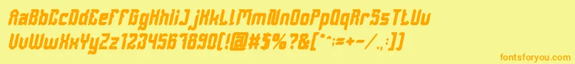 En savoir plus sur la police DayakShieldBoldItalic Police DayakShieldBoldItalic – polices orange sur fond jaune