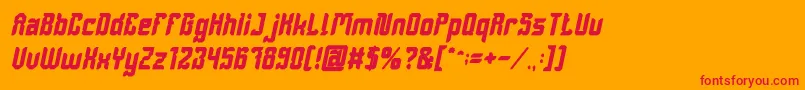 DayakShieldBoldItalic Font – Red Fonts on Orange Background