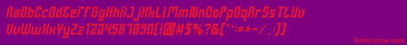 DayakShieldBoldItalic Font – Red Fonts on Purple Background
