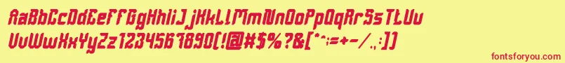 DayakShieldBoldItalic Font – Red Fonts on Yellow Background