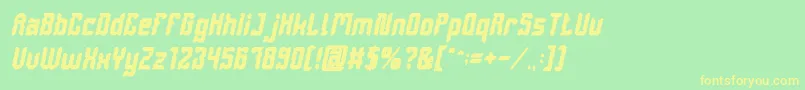 DayakShieldBoldItalic Font – Yellow Fonts on Green Background