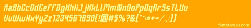 Saiba mais sobre a fonte DayakShieldBoldItalic Fonte DayakShieldBoldItalic – fontes amarelas em um fundo laranja