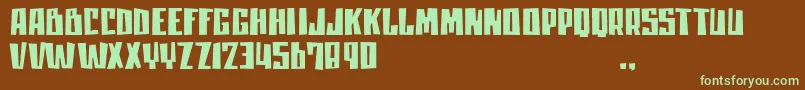 Mlisatrial-fontti – vihreät fontit ruskealla taustalla