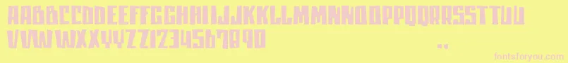フォントMlisatrial – ピンクのフォント、黄色の背景