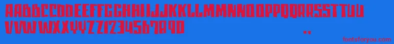 Шрифт Mlisatrial – красные шрифты на синем фоне