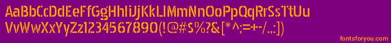 PakenhamstencilRegular Font – Orange Fonts on Purple Background