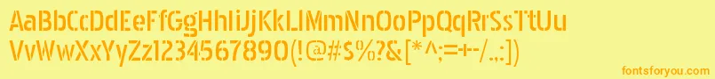PakenhamstencilRegular Font – Orange Fonts on Yellow Background