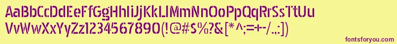Шрифт PakenhamstencilRegular – фиолетовые шрифты на жёлтом фоне