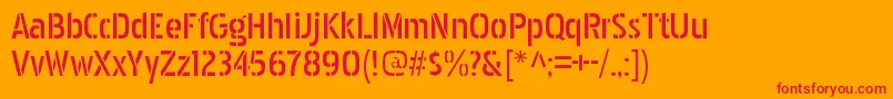 PakenhamstencilRegular Font – Red Fonts on Orange Background