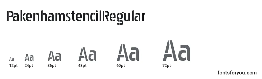 Размеры шрифта PakenhamstencilRegular