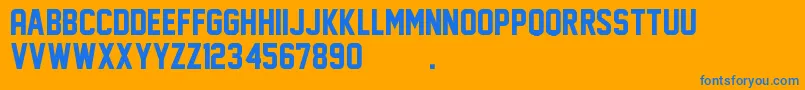 FaceOffM54 Font – Blue Fonts on Orange Background