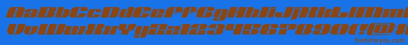 Nolocontendreexpandital Font – Brown Fonts on Blue Background