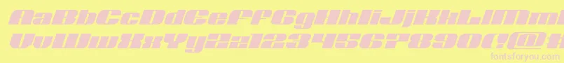 Nolocontendreexpandital-fontti – vaaleanpunaiset fontit keltaisella taustalla