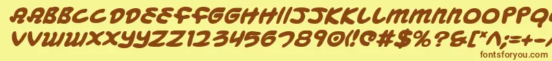 Mbeansbi Font – Brown Fonts on Yellow Background