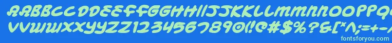 Mbeansbi Font – Green Fonts on Blue Background