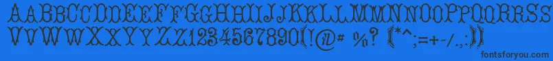 LeBourgetСЃ Font – Black Fonts on Blue Background