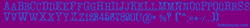 LeBourgetСЃ Font – Blue Fonts on Purple Background