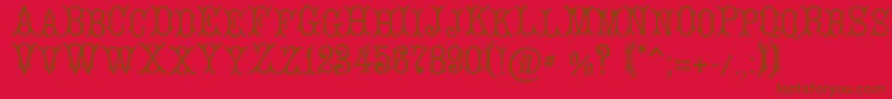 LeBourgetСЃ Font – Brown Fonts on Red Background