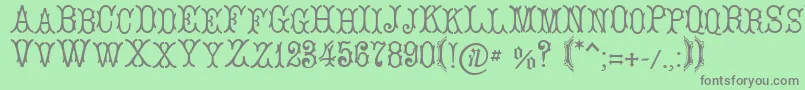 LeBourgetСЃ Font – Gray Fonts on Green Background