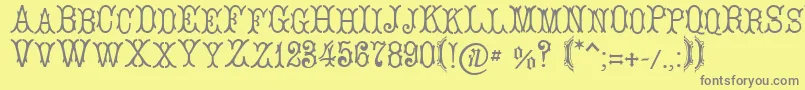 LeBourgetСЃ Font – Gray Fonts on Yellow Background