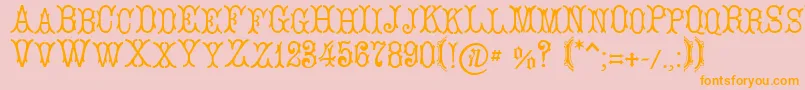 LeBourgetСЃ-Schriftart – Orangefarbene Schriften auf rosa Hintergrund