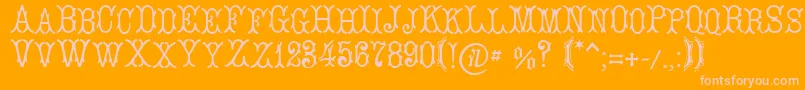 LeBourgetСЃ-Schriftart – Rosa Schriften auf orangefarbenem Hintergrund