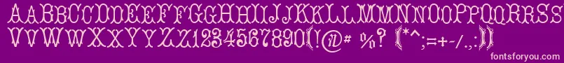 LeBourgetСЃ Font – Pink Fonts on Purple Background