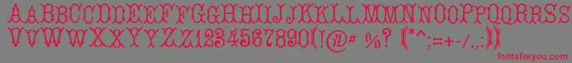 LeBourgetСЃ Font – Red Fonts on Gray Background