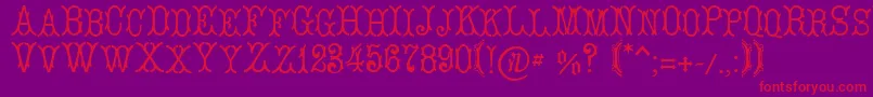 LeBourgetСЃ Font – Red Fonts on Purple Background