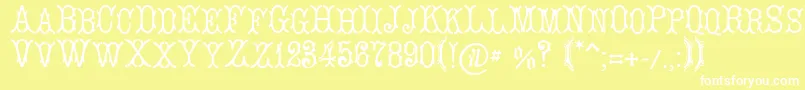 LeBourgetСЃ Font – White Fonts on Yellow Background