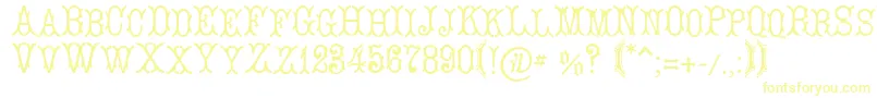 LeBourgetСЃ Font – Yellow Fonts on White Background