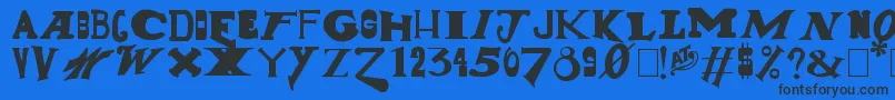 GunShow-Schriftart – Schwarze Schriften auf blauem Hintergrund
