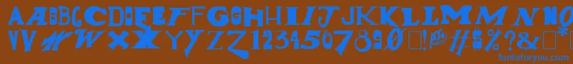 GunShow Font – Blue Fonts on Brown Background