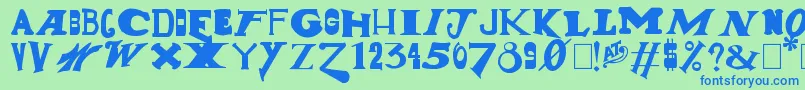 GunShow Font – Blue Fonts on Green Background
