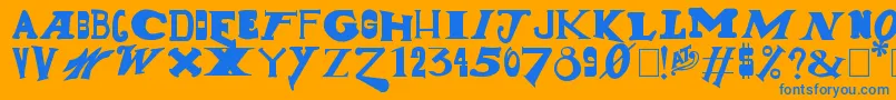 GunShow Font – Blue Fonts on Orange Background
