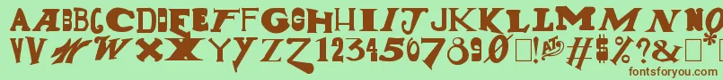GunShow Font – Brown Fonts on Green Background
