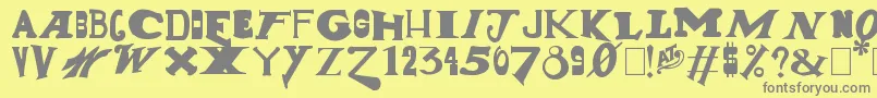 GunShow Font – Gray Fonts on Yellow Background