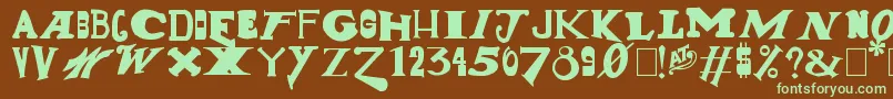 GunShow Font – Green Fonts on Brown Background