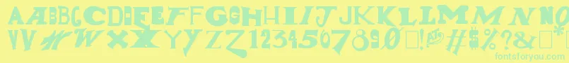 Lisätietoja GunShow-fontista GunShow-fontti – vihreät fontit keltaisella taustalla
