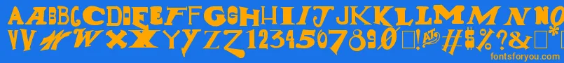 GunShow Font – Orange Fonts on Blue Background