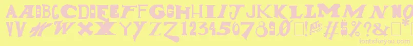 GunShow Font – Pink Fonts on Yellow Background