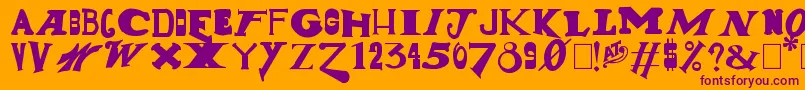 GunShow Font – Purple Fonts on Orange Background