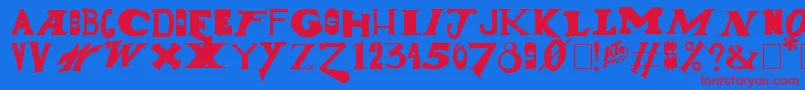 GunShow Font – Red Fonts on Blue Background
